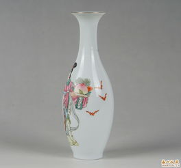 景德镇文革老厂瓷 精品 全手工彩绘人物图薄胎瓶 薄如纸